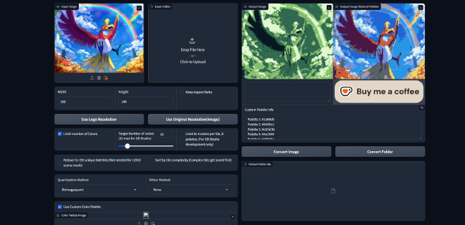 Gameboy Image Converter interface